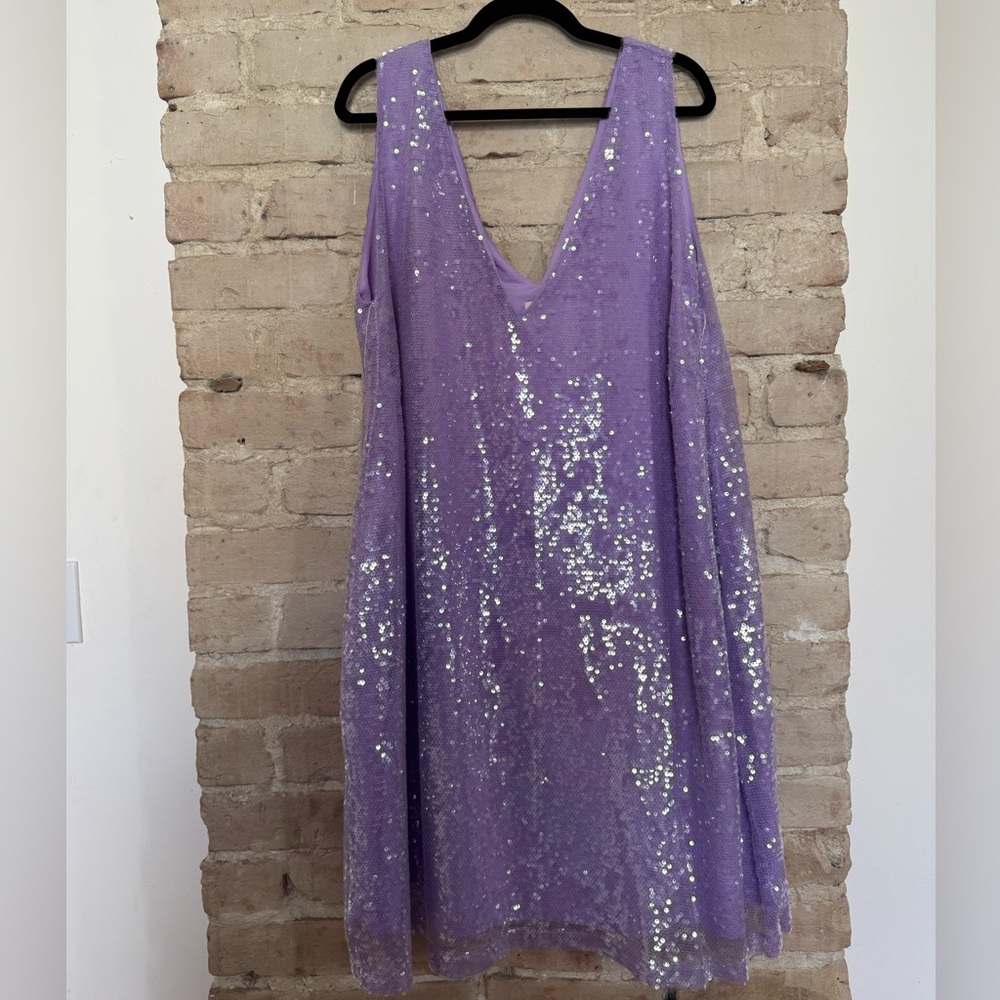 Lavender Sequin V-Neck Women’s Dress